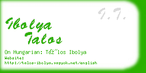 ibolya talos business card